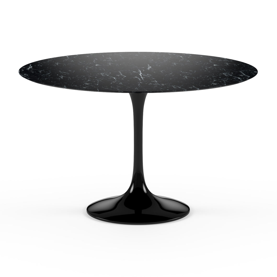 Table E. Saarinen Tulip Round Table Marble Black Marquinia