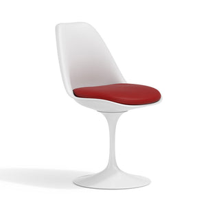 Tulip Oval Table Carrara Marble + 4 Tulip Chair Red 3